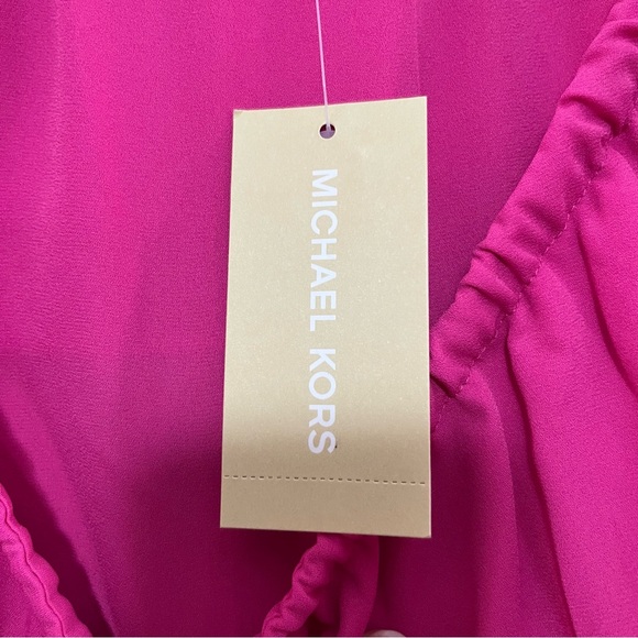 Michael Michael Kors Ultra Pink Ruffle Blouse Size XS NWT - Picture 6 of 12